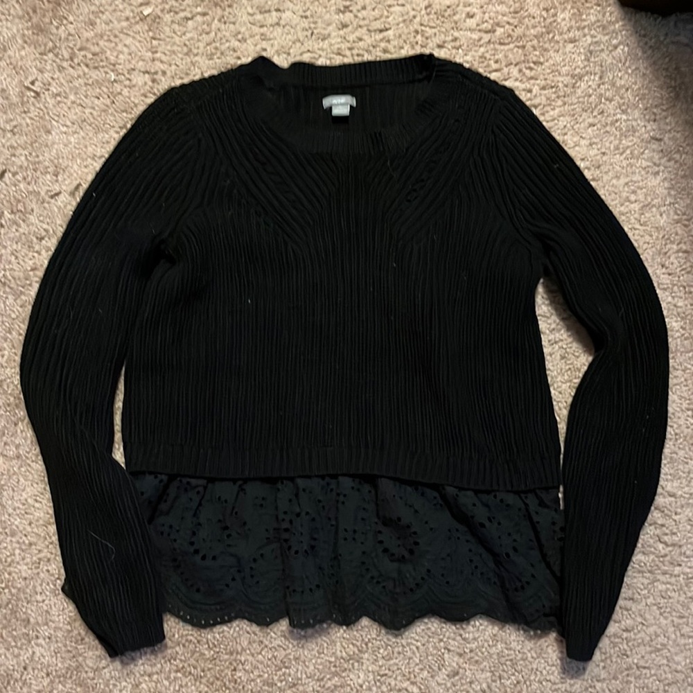 Aerie eyelet hem sweater